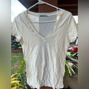 Velvet by Graham & Spencer White V-Neck Tee